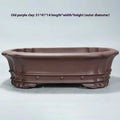 Purple clay rectangular antique begonia flower pot for desktop plants.