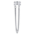 Fashion double metal chain tassel earrings for women in gold colour with U-shaped copper design
