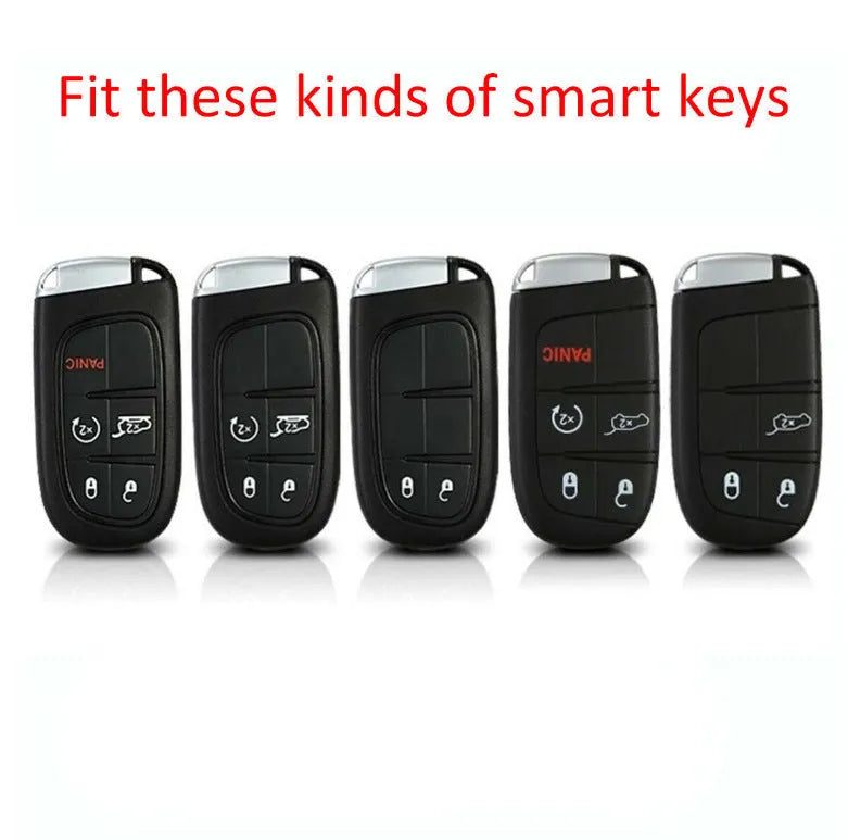 Silicone protective case for Dodge Chrysler Fiat car remote key with keychain loop