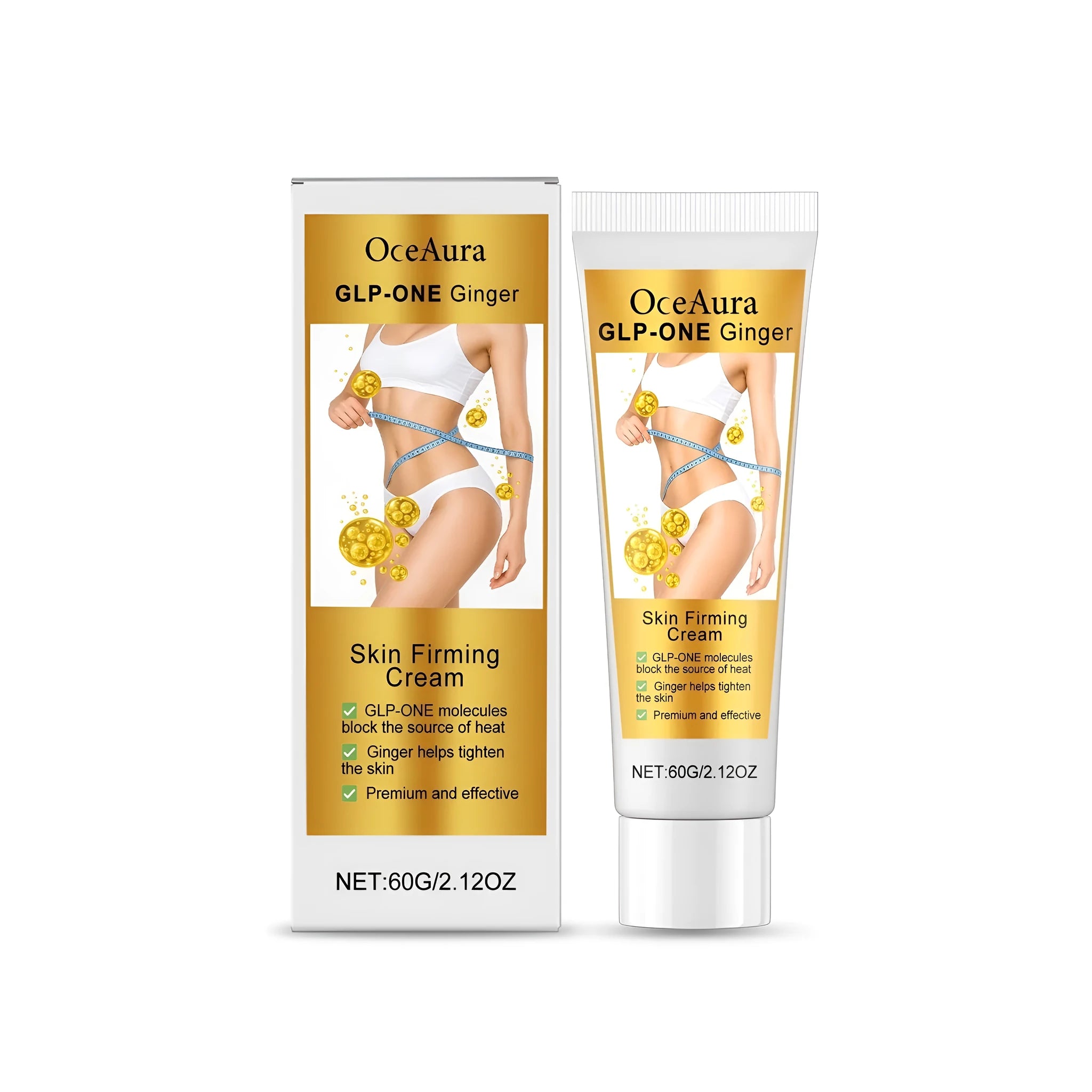 GLP-One Ginger Skin Firming Cream in a 60g white pot.