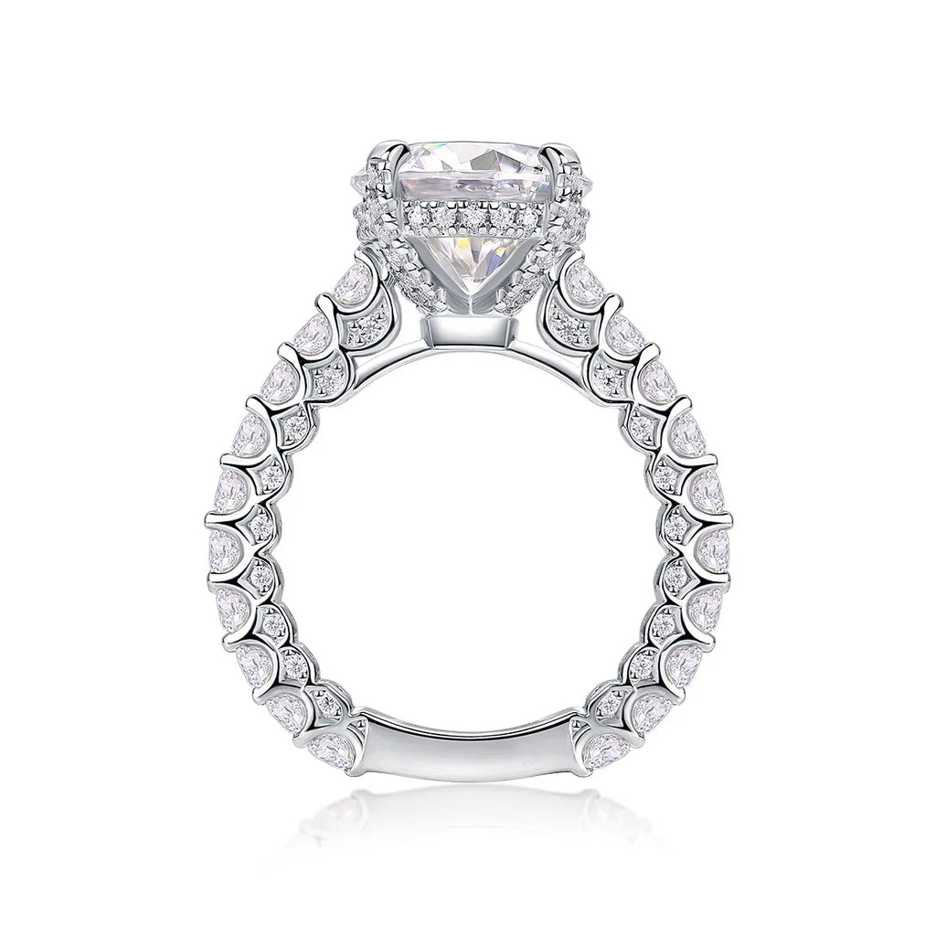 5-carat moissanite wedding ring set S925 silver platinum plating ring sizes 5 to 9 gift box