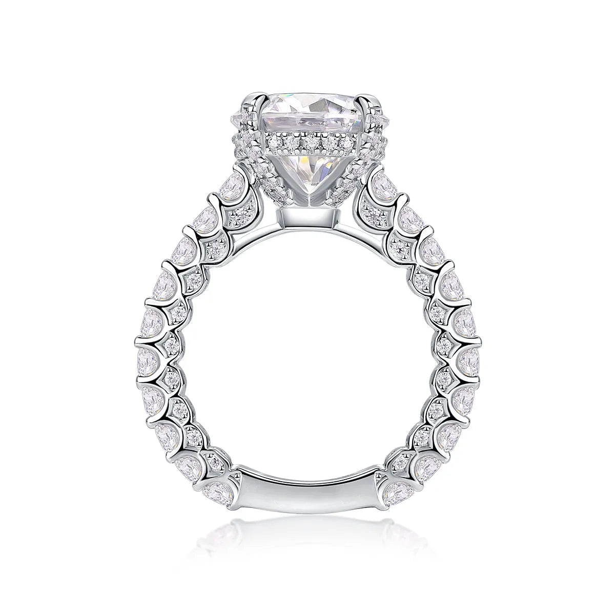 5-carat moissanite wedding ring set S925 silver platinum plating ring sizes 5 to 9 gift box