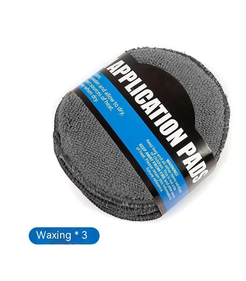 9-piece grey car cleaning set with microfiber towels, waxing wipes, sponge, gloves and tyre brush