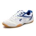 Mesh table tennis sneaker in white and red colour with lace-up front and rubber sole.