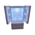 White plastic miniature candy shop model with LED light on, showing detailed front.