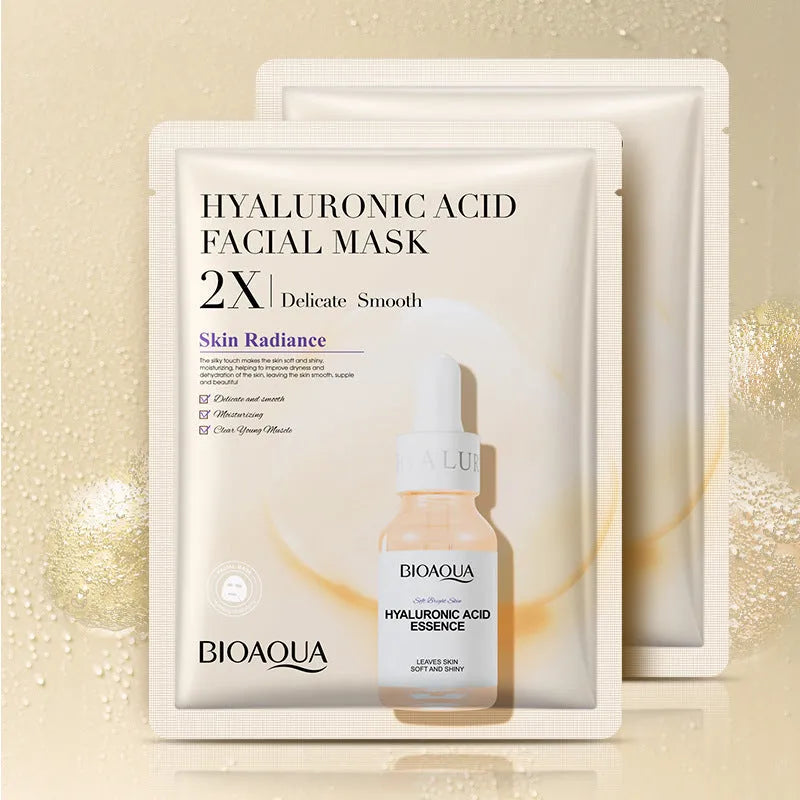 Collagen face mask sheet mask with hyaluronic acid 30g in white packet for moisturising and firming skin