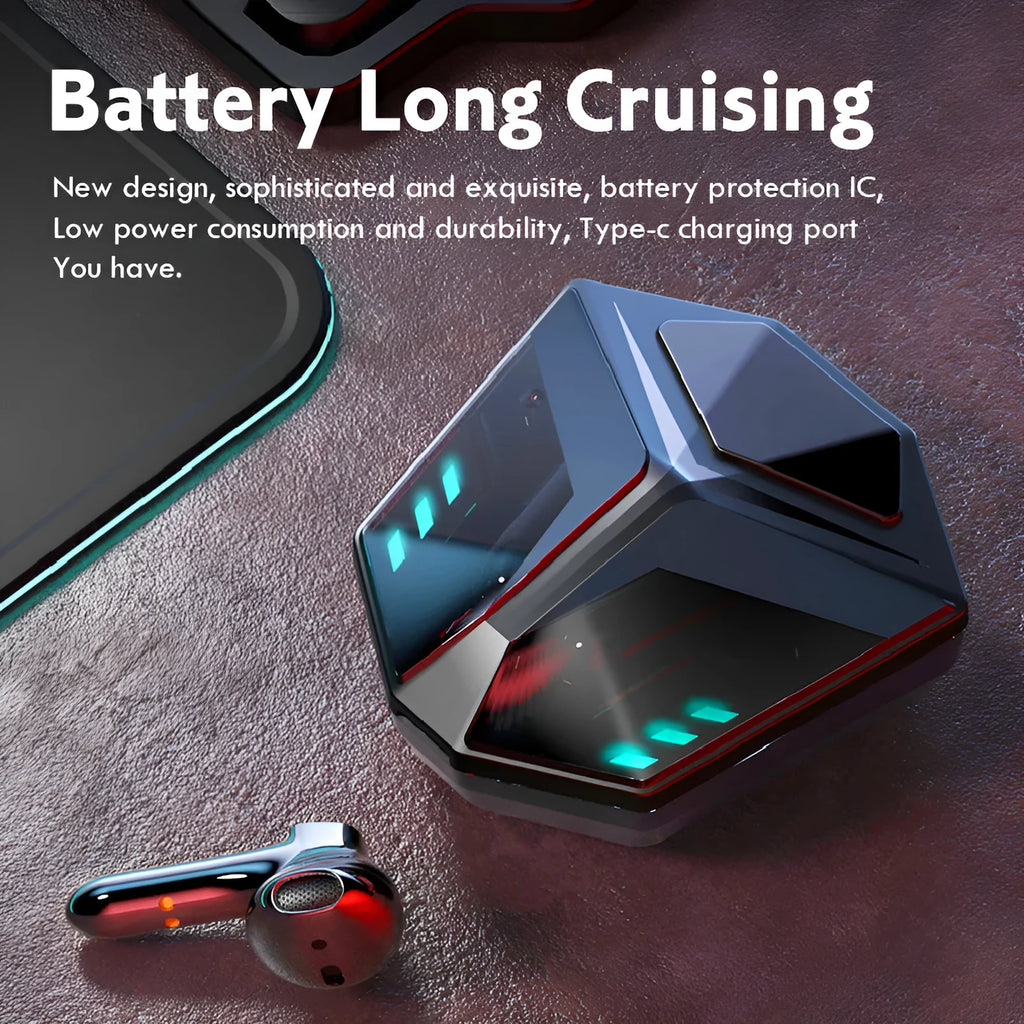 Picture colour wireless Bluetooth gaming headset with minimalist design on a black background.