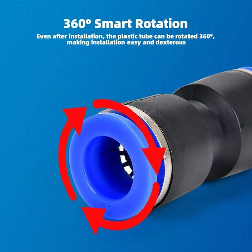 60-piece alloy plastic pneumatic push-in connector set showing R1/4 and R1/2 inch fittings