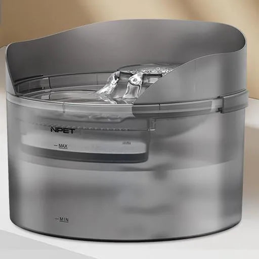 Automatic pet water dispenser with circulating water system for cats and dogs, showing water fountain feature