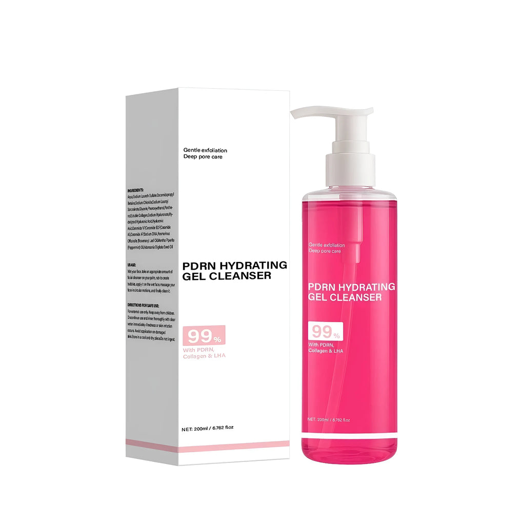 PDRN jelly foam facial cleanser 200ml tube with moisturising formula for daily face washing