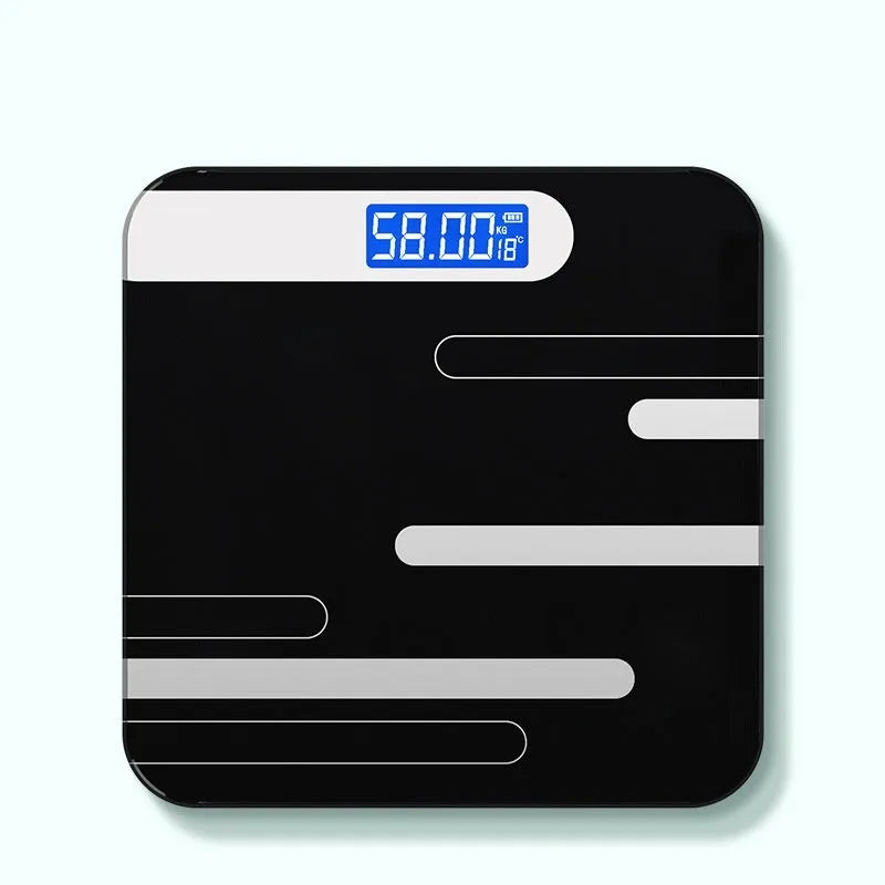 Electronic bathroom scales in cross pattern design with digital display