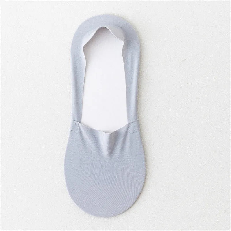 Men's invisible seamless low-cut socks in seven colours with pure cotton footbed