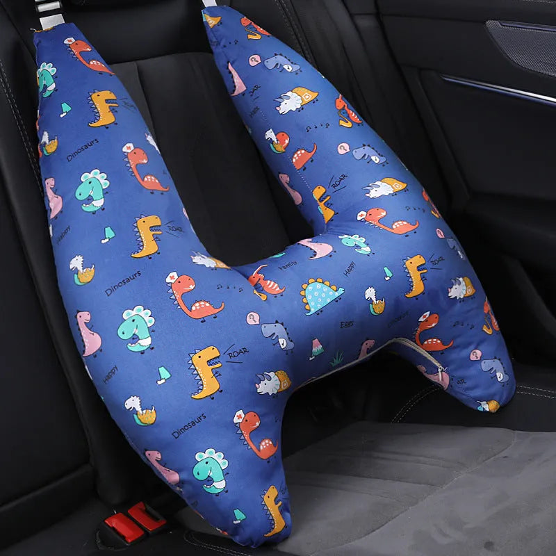 Car headrest pillow for children with pure cotton cover and PP cotton filling, 55x66cm universal fit