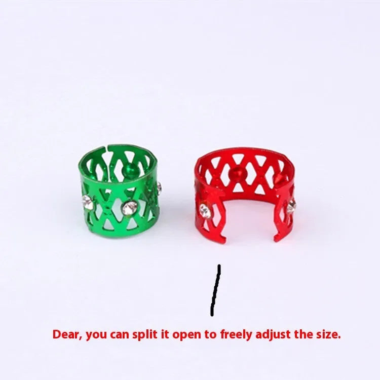 Aluminium hair ring in seven colours with hollow design featuring crown and heart shape decorations