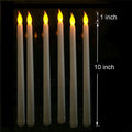 28cm white plastic LED electronic candlestick with yellow flashing light, remote control model
