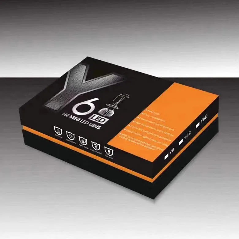 H4 far and near integrated LED headlight with aluminium alloy body and small lens, 12V IP65 rated