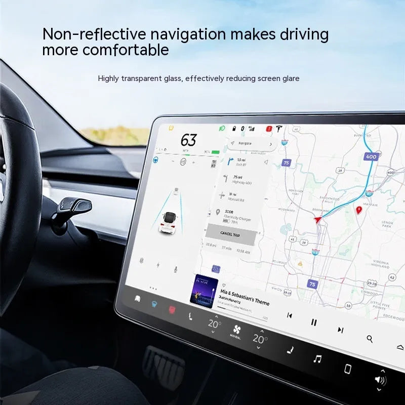 Huanxin 2024 tempered glass screen protector for Tesla Model 3 Y 15.6 inch central control display in white