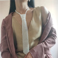 Women's pearl tie body chain jewellery with hollow-out design and alloy fastening