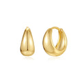 Brass diamond earclip earrings with geometric round design and gold electroplated finish