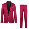 Men's loose fit wedding suit jacket in acetate fibre, shown in multiple colours including black, blue, and wine red.