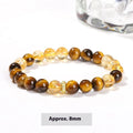 Yellow tiger eye crystal bracelet with 8mm natural stone beads and mixed yellow tower beads