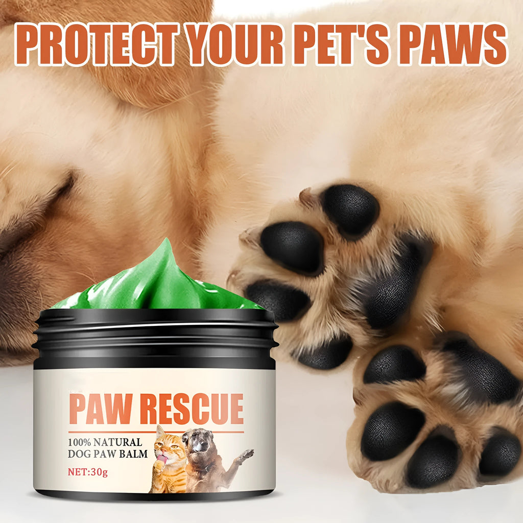 30g can of pet paw care cream with natural oils for dog pad protection