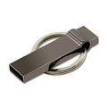 32GB USB 2.0 silver metal flash drive with necklace design and write protection switch