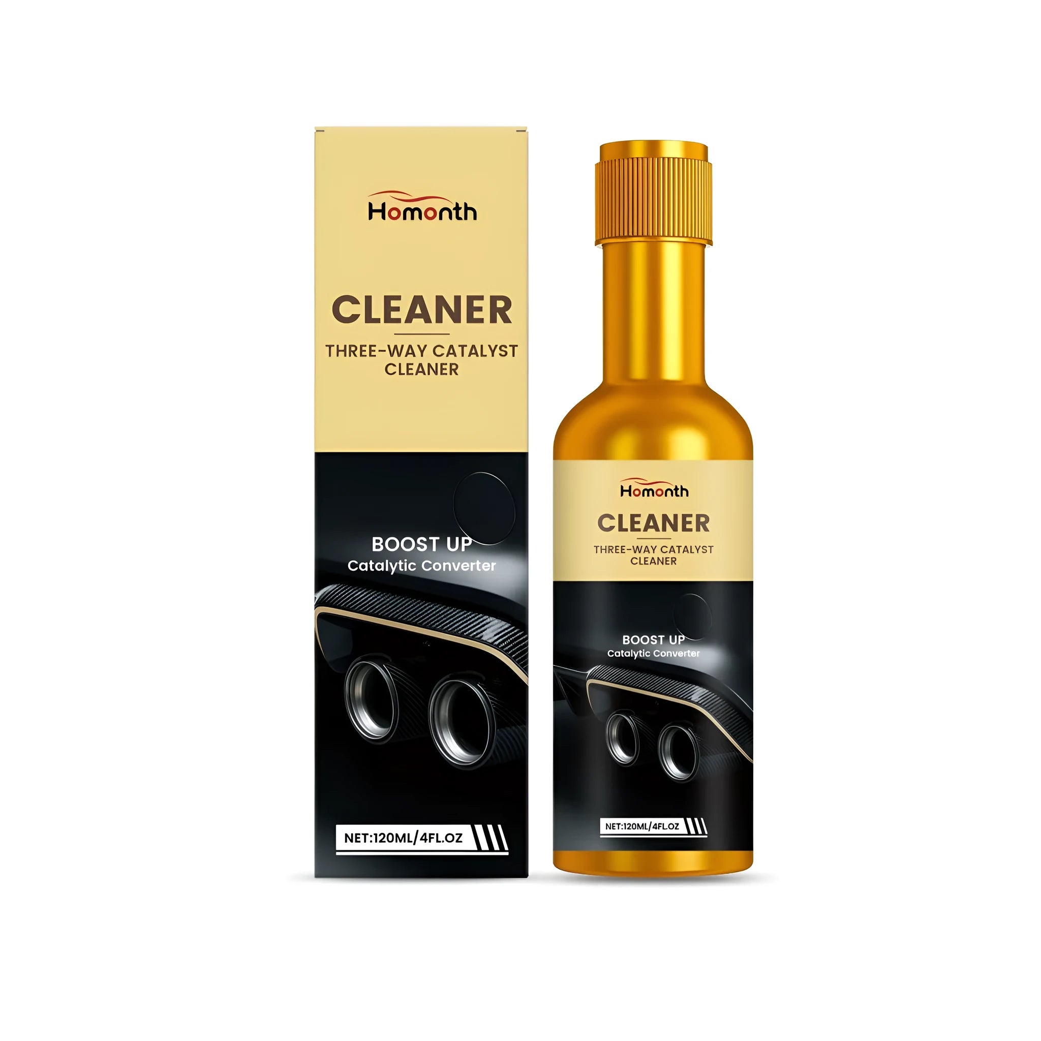 120ml bottle of catalytic converter cleaner liquid for petrol and diesel engines.