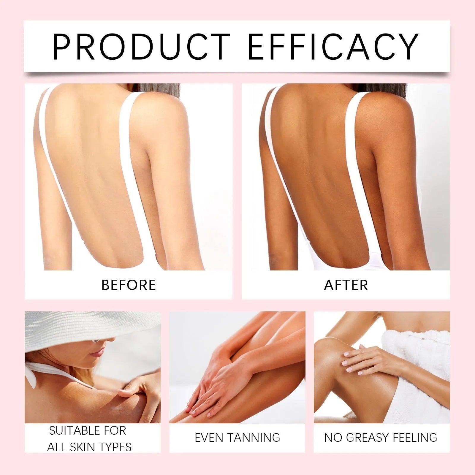 60ml bottle of no sunlight required tanning drops for body care, showing packaging size.