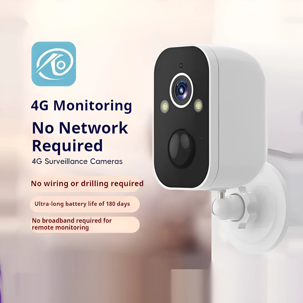 4G wireless security camera with optional solar panel for outdoor property monitoring