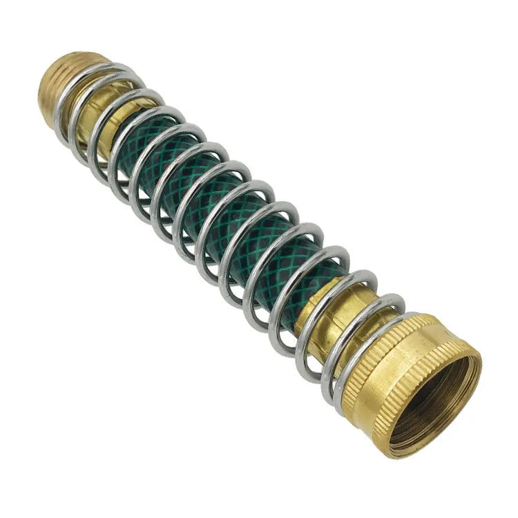 15cm brass garden hose sprinkler connector with spiral spring anti-kink mechanism
