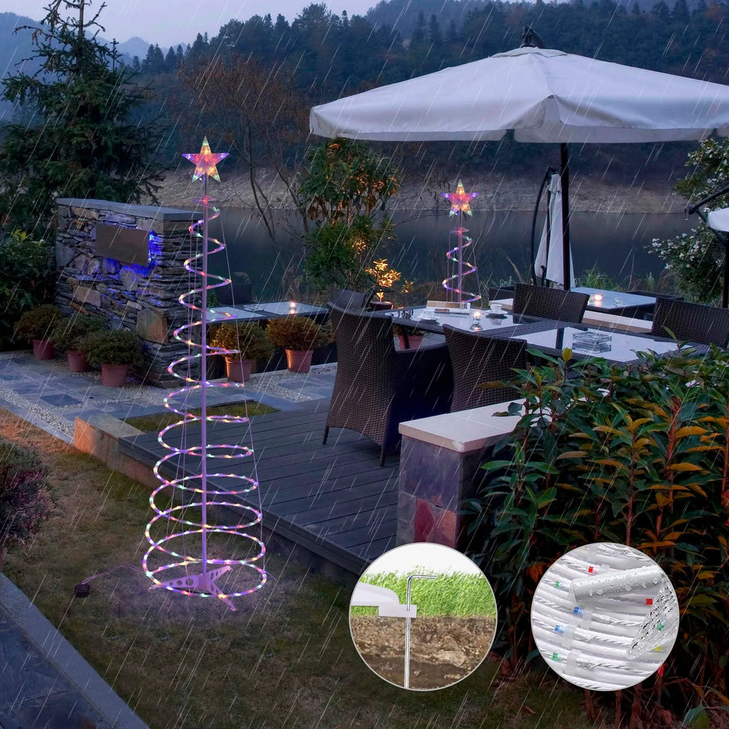 6ft tall LED spiral Christmas tree light with remote control for indoor and outdoor decoration