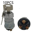 Pure copper vehicle ignition switch with a matching key on a white background.
