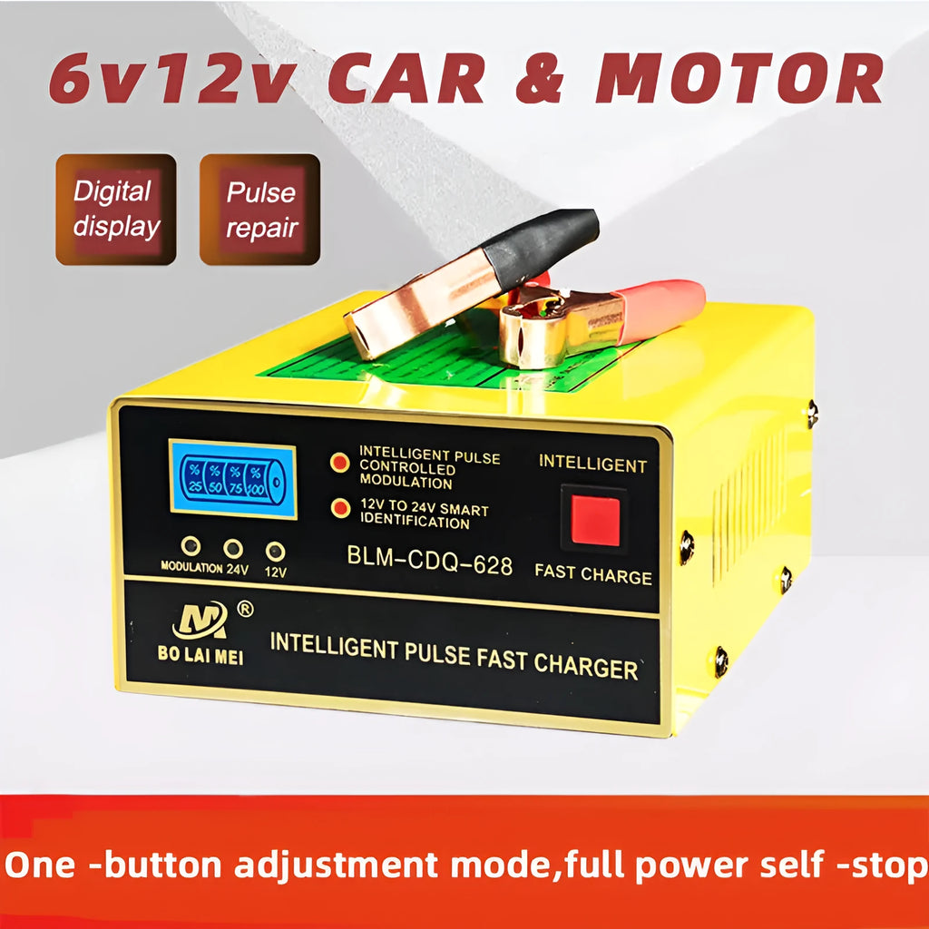 BT 168 12V/24V automotive battery charger for lead-acid vehicle batteries with American plug