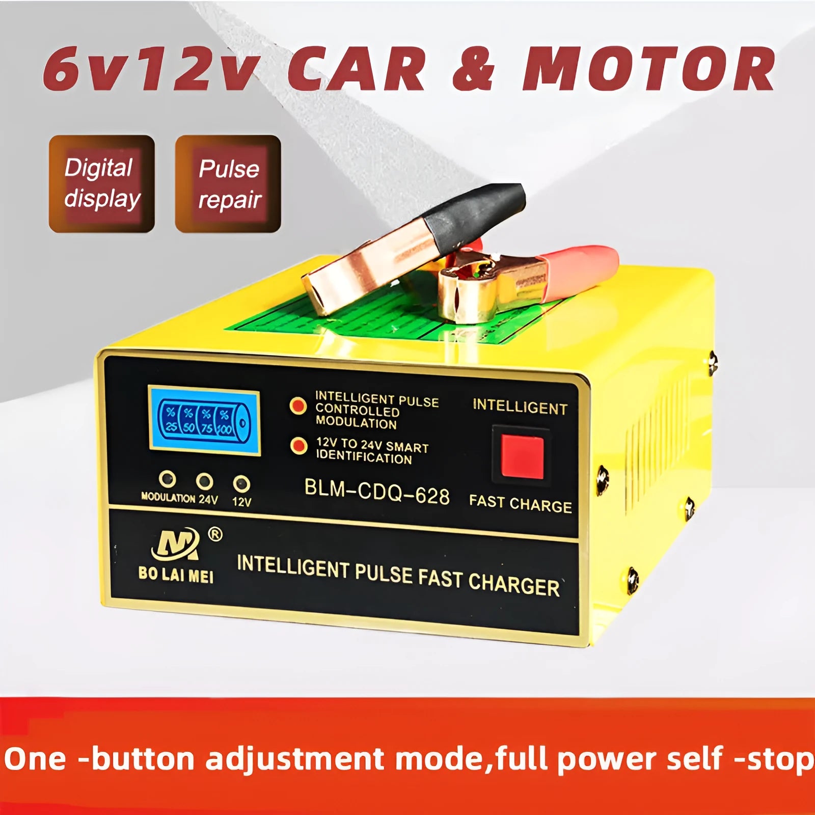 BT 168 12V/24V automotive battery charger for lead-acid vehicle batteries with American plug