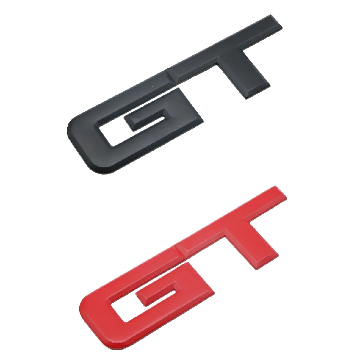 Metal GT pattern car bumper sticker 17.4x4.5cm in silver, black, and red colours
