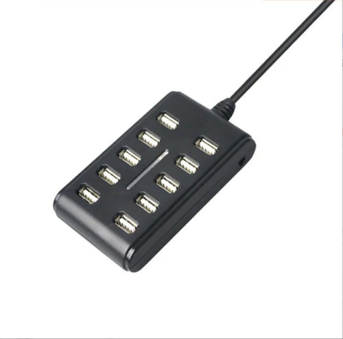 10-port USB 2.0 hub with indicator light for computer connectivity