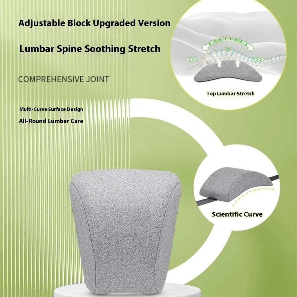 Medium grey memory cotton waist protection cushion set with adjustable lumbar support on an office chair