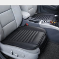 Bamboo charcoal single car seat cushion in black leather without backrest