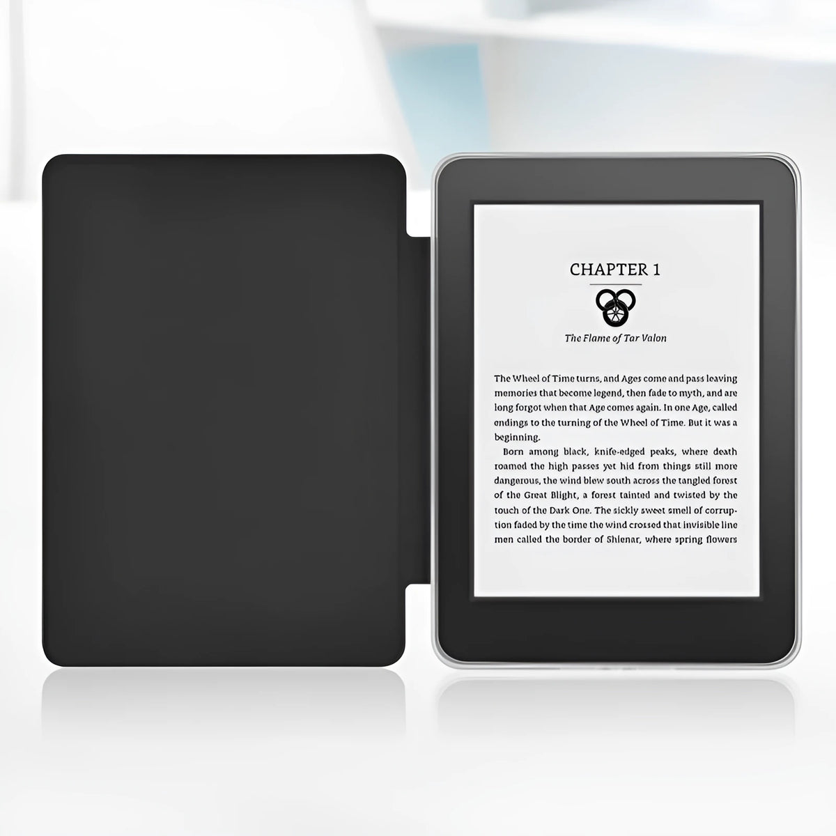 Magnetic acrylic imitation leather Kindle Paperwhite protective cover in Dark Night Green, flip design, 16.8cm x 11.7cm x 1cm