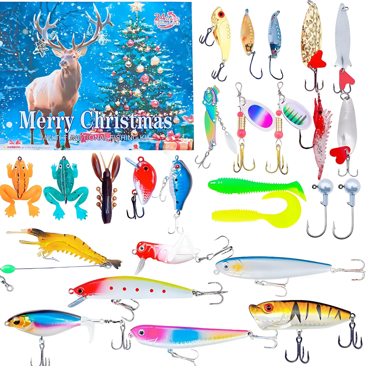 Fishing lure bait blind box set with 24 pieces and gift box for outdoor anglers