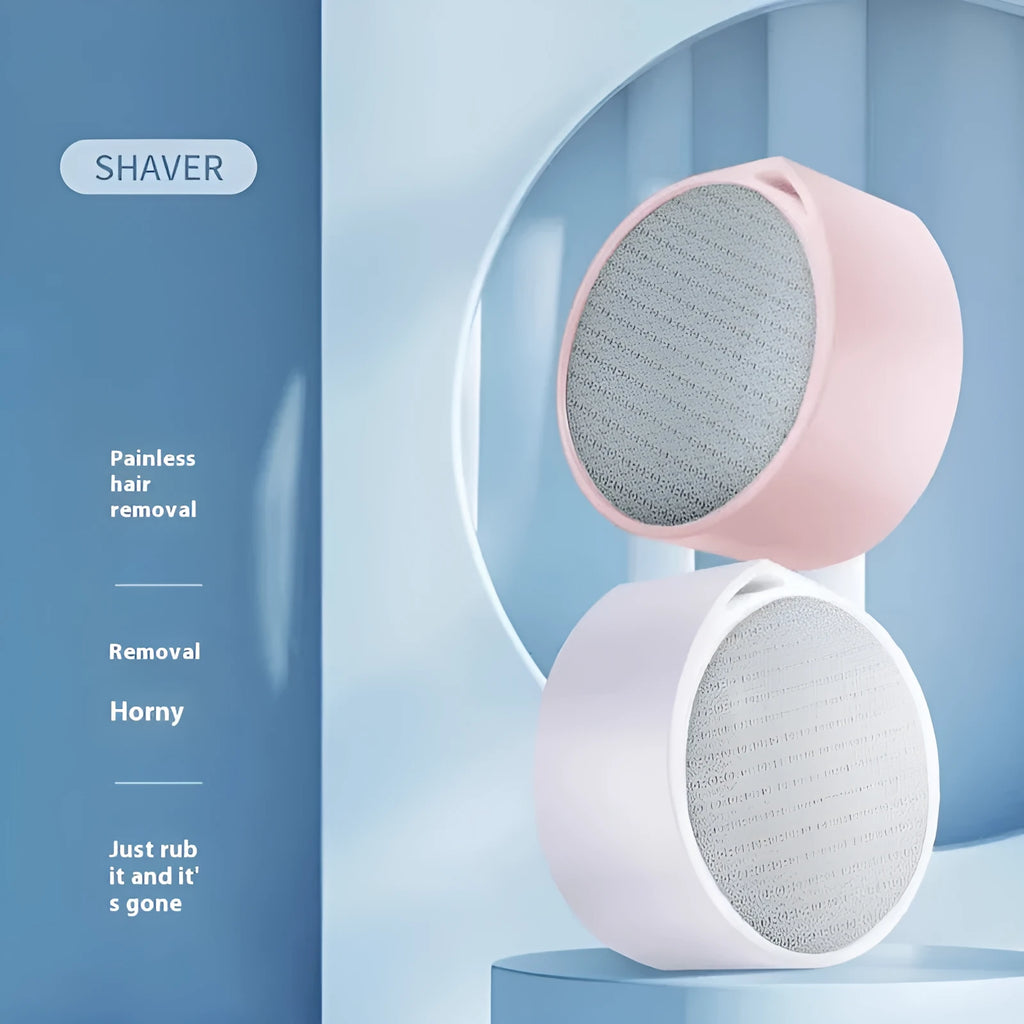 Nano glass epilator and foot grinder 2-in-1 personal hair removal device in plastic with washable head.