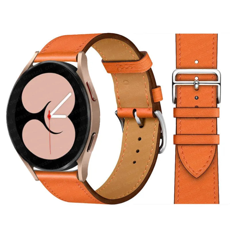 Microfiber single ring leather watch strap in brown with straight buckle, 20mm width