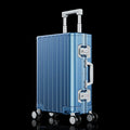 Aluminium magnesium alloy luggage case with stripe pattern in black, gun colour, silver or metallic blue