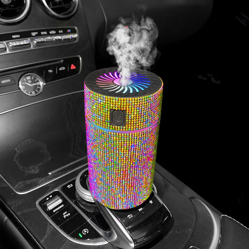 Car mounted USB air purifier humidifier in diamond finish colours