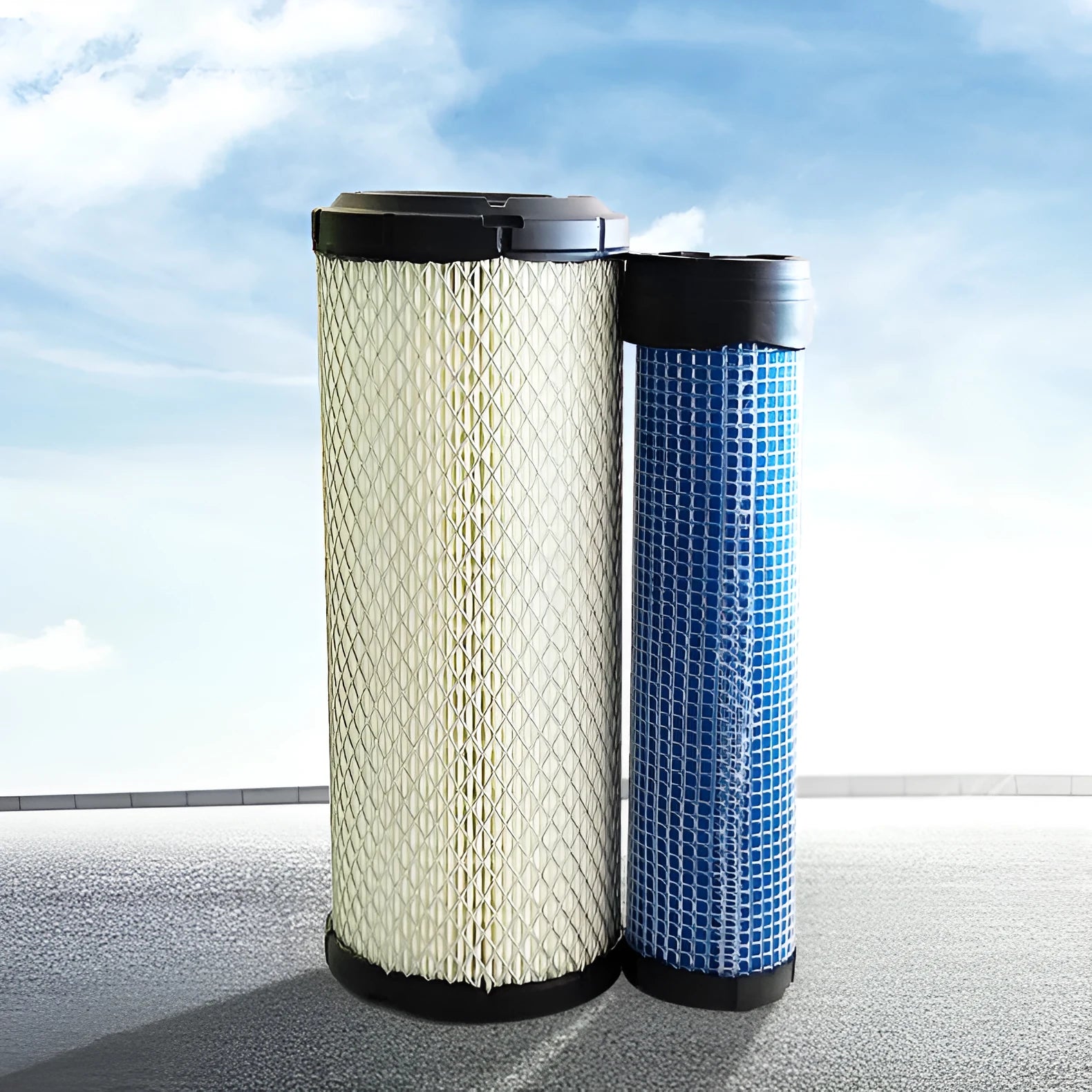 Donaldson 1027 straight head air filter with wood pulp filter paper construction showing dimensional specifications