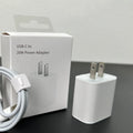 White 20W mobile PD charger with Type-C interface showing international plug compatibility