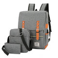 Three-piece business backpack in Oxford cloth with curved shoulder straps and large capacity