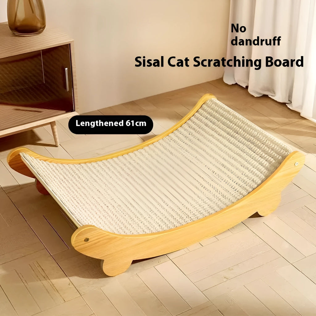 Sisal cat scratch board with natural fibre surface in pastoral design