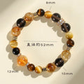 Natural yellow artificial crystal tower string bead bracelet with 10mm Jinba style design